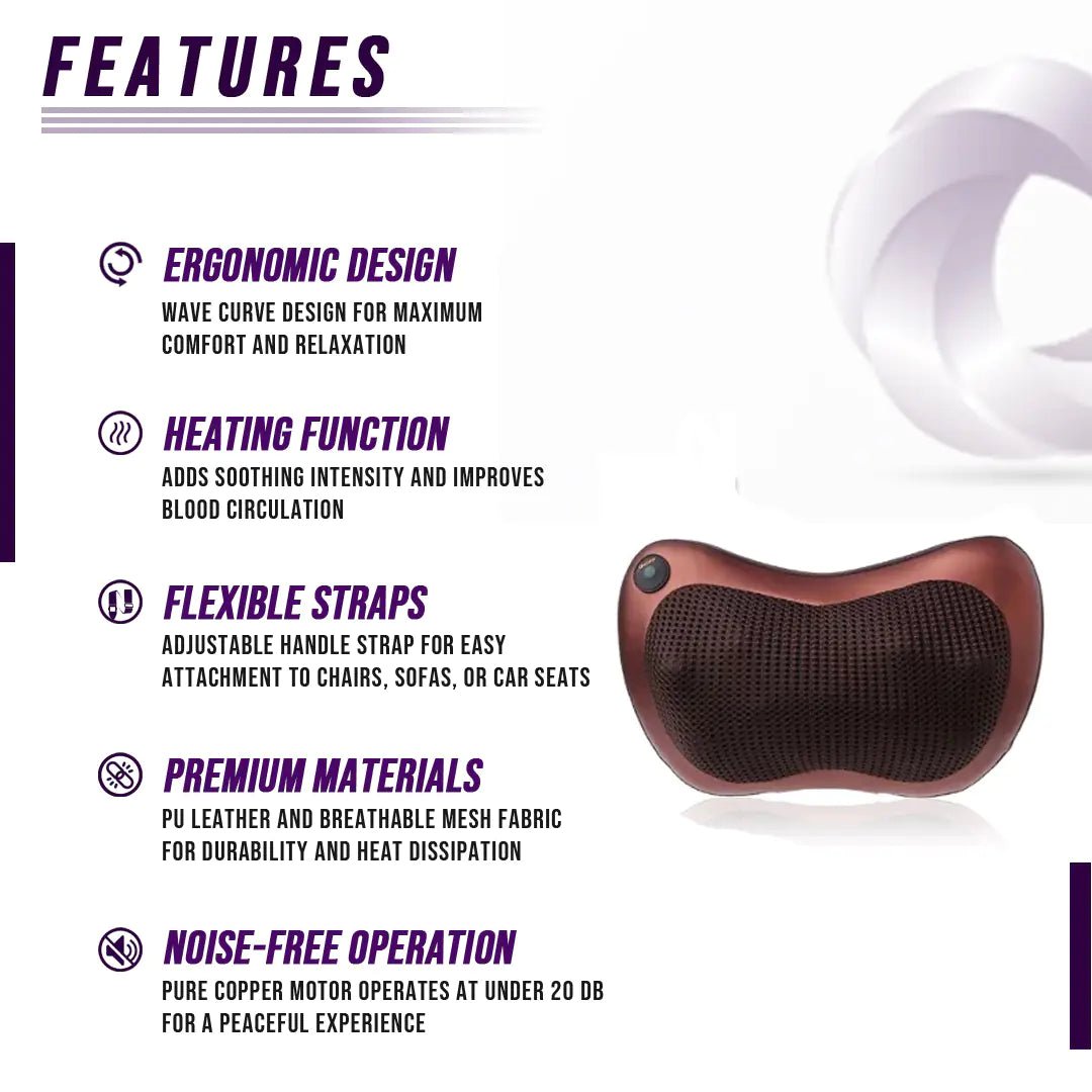 Back and Neck Massage Pillow w/Heat - Eternal flavors