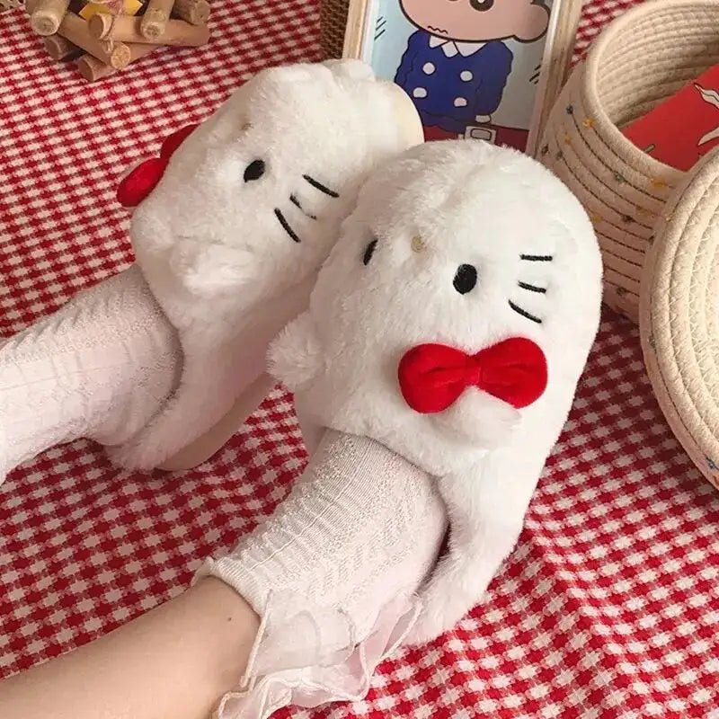 Kitty Kawaii Fluffy Fuzzy House Shoe Slippers - Eternal flavors