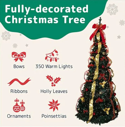 PVC Foldable Christmas Tree with Ornaments - Eternal flavors